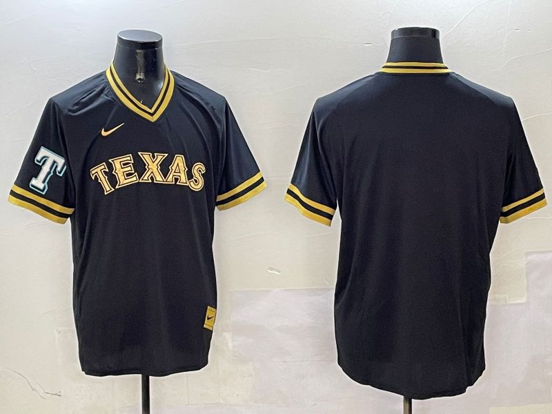 Men Texas Rangers Blank Black Gold Game 2025 Nike MLB Jersey style 2